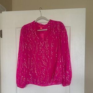 Lilly Pulitzer Vibrant Pink Blouse